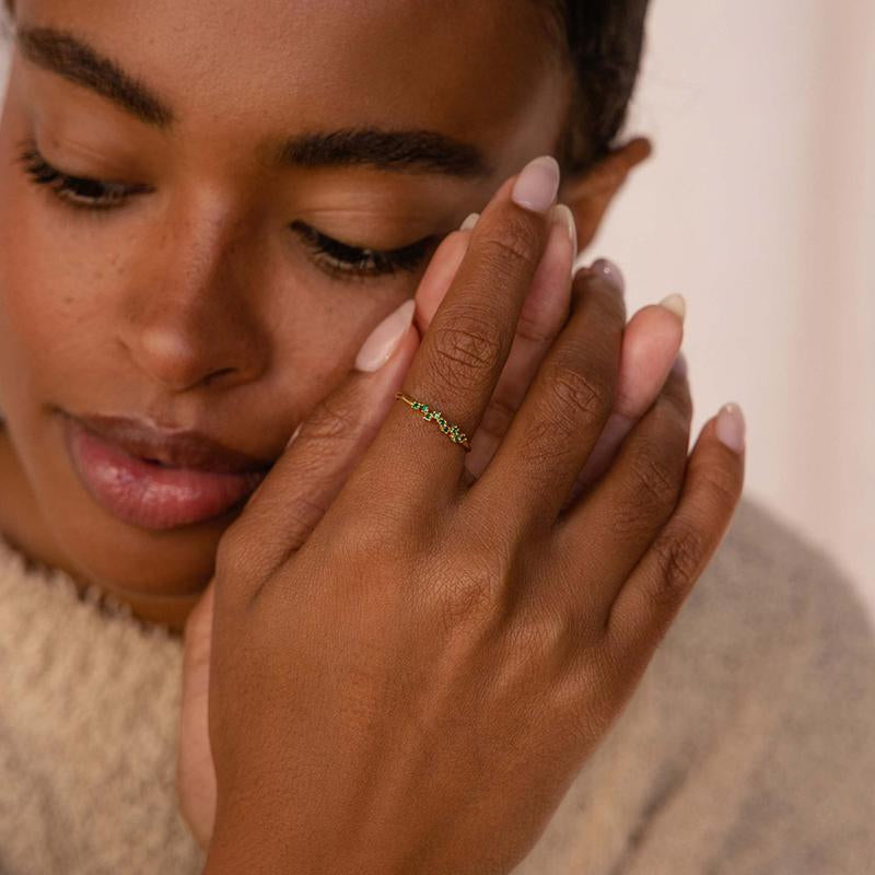 Adjustable Personalized Birthstone Ring